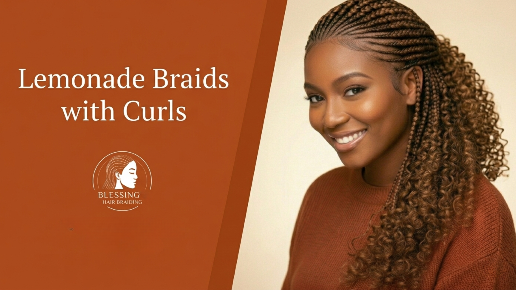 A technical diagram showing the logic of lemonade braids with curls placement, comparing an